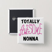 Badge Carré 5 Cm T-shirts et cadeaux Nonna Pink totalement géniaux (Devant & derrière)