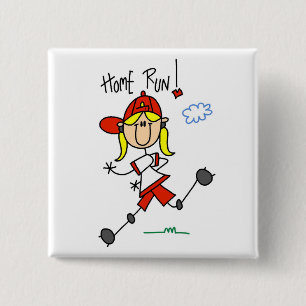 Badge Carré 5 Cm T-shirts et cadeaux pour filles de softball Home R