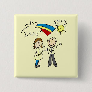 Badge Carré 5 Cm T-shirts et cadeaux pour futurs papa et maman