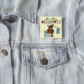 Badge Carré 5 Cm T-shirts et cadeaux pour le 2e anniversaire de Boy (En situation)