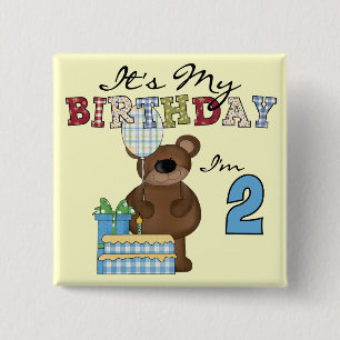 Badge Carré 5 Cm T-shirts et cadeaux pour le 2e anniversaire de Boy