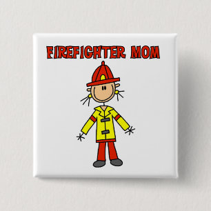 Badge Carré 5 Cm T-shirts et cadeaux pour maman pompier