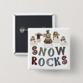 Badge Carré 5 Cm T-shirts et cadeaux Snow Rocks (Devant & derrière)