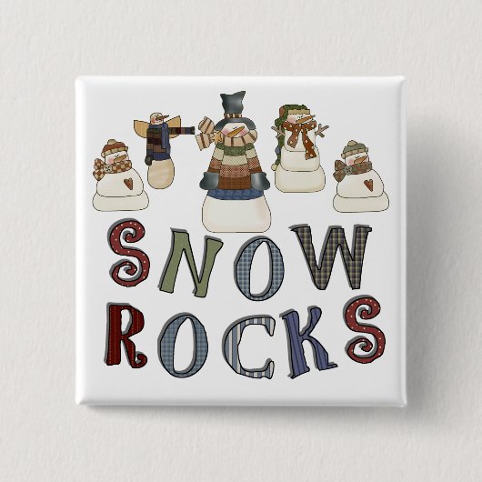 Badge Carré 5 Cm T-shirts et cadeaux Snow Rocks (Devant)