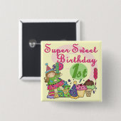 Badge Carré 5 Cm T-shirts et cadeaux Super Sweet 1er anniversaire (Devant & derrière)