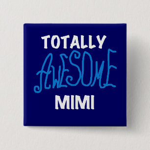 Badge Carré 5 Cm T-shirts et cadeaux totalement géniaux Mimi Bleu