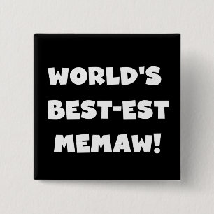 Badge Carré 5 Cm T-shirts noir et blanc du Meilleur-est Memaw du mo