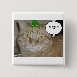 Badge Carré 5 Cm Tabby Cat d'Orange