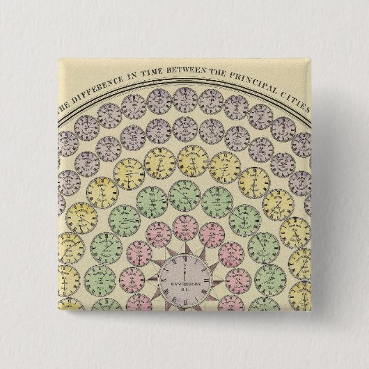 Badge Carré 5 Cm Table horaire (Devant)