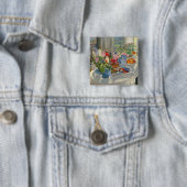 Badge Carré 5 Cm Tableau de Pâques (En situation)