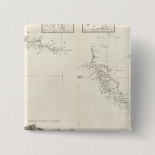 Badge Carré 5 Cm Tableau des découvertes dans le nord du Japon