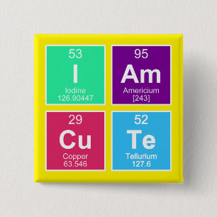 Badge Carré 5 Cm Tableau périodique chimique des éléments: IAm C