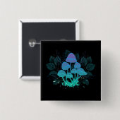 Badge Carré 5 Cm Tabourets dans Bushes (Devant & derrière)