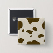 Badge Carré 5 Cm Taches brunes de PEAU de VACHE (Devant & derrière)