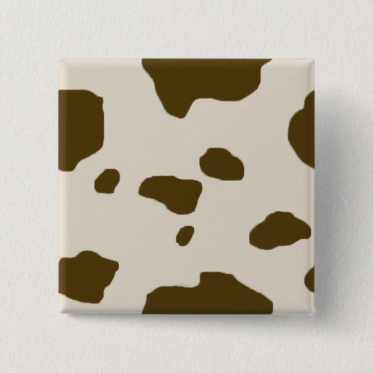 Badge Carré 5 Cm Taches brunes de PEAU de VACHE (Devant)