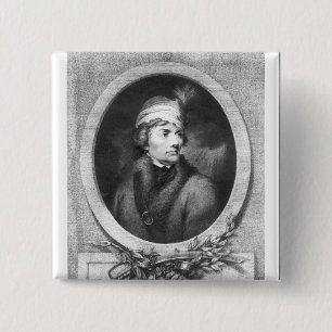 Badge Carré 5 Cm Tadeusz Kosciuszko, gravé par Christiaan