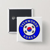 Badge Carré 5 Cm Taekwondo (Devant & derrière)
