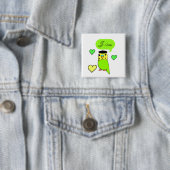 Badge Carré 5 Cm T'aime de Je (En situation)