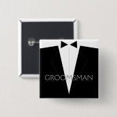 Badge Carré 5 Cm Talent classique de Groomsman (Devant & derrière)