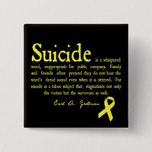Badge Carré 5 Cm Talent de prévention de suicide avec la citation