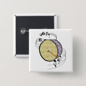 Badge Carré 5 Cm Tambour bas (Devant & derrière)