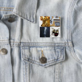 Badge Carré 5 Cm Tambours bas de chant de guitare (En situation)