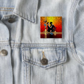 Badge Carré 5 Cm Tango sur damas (En situation)