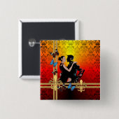 Badge Carré 5 Cm Tango sur damas (Devant & derrière)