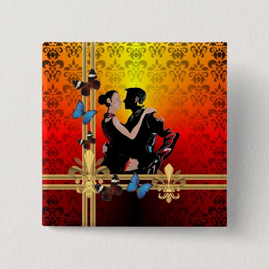 Badge Carré 5 Cm Tango sur damas (Devant)