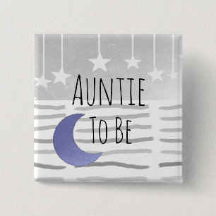 Badge Carré 5 Cm Tante pour être les étoiles et le Baby shower de l