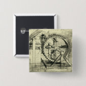 Badge Carré 5 Cm Tapis propulsé par Leonardo da Vinci (Devant & derrière)