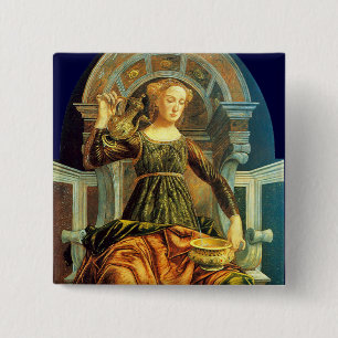 BADGE CARRÉ 5 CM TAROTS DE RENAISSANCE ANTIQUE 14 / TEMPÉRANCE