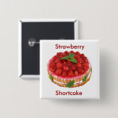 Badge Carré 5 Cm Tarte aux fraises (Devant & derrière)