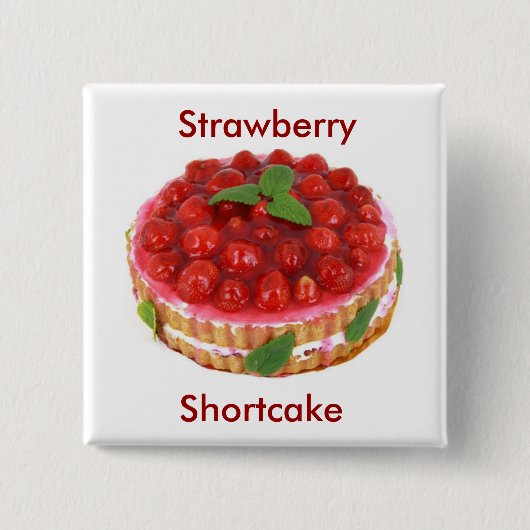 Badge Carré 5 Cm Tarte aux fraises (Devant)