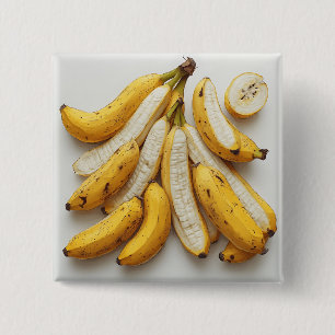 Badge Carré 5 Cm Tas de bananes exotiques