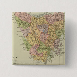 Badge Carré 5 Cm Tasmanie, Fidji