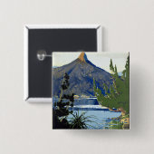 Badge Carré 5 Cm Tasmanie ~ Suisse du Sud (Devant & derrière)