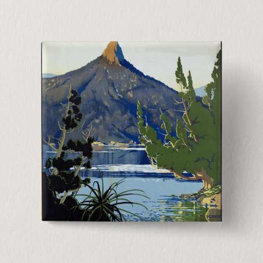 Badge Carré 5 Cm Tasmanie ~ Suisse du Sud (Devant)