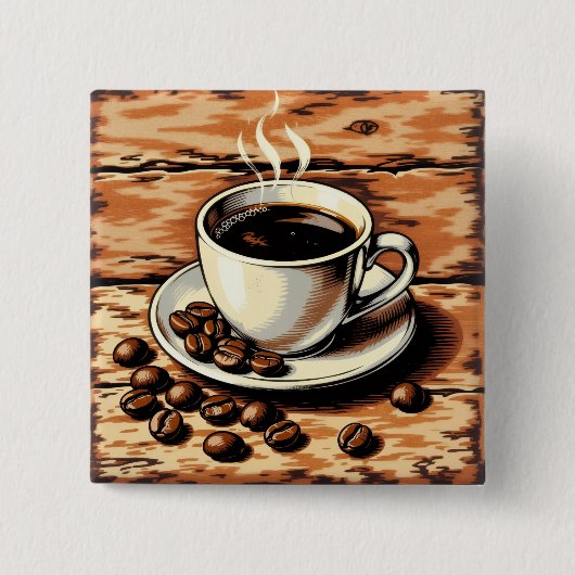 Badge Carré 5 Cm Tasse de café (Devant)