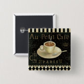 Badge Carré 5 Cm Tasse de cappuccino (Devant & derrière)