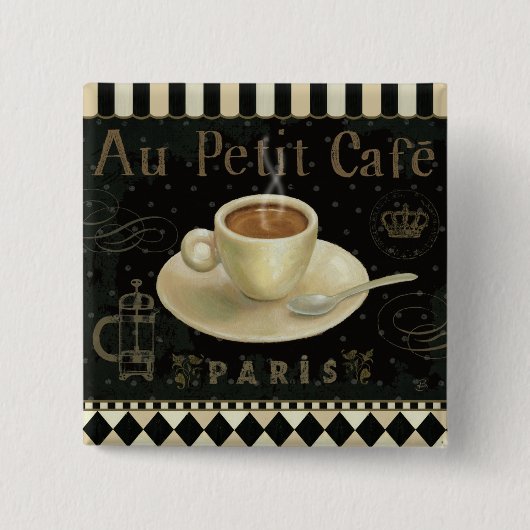 Badge Carré 5 Cm Tasse de cappuccino (Devant)