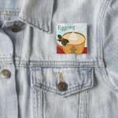 Badge Carré 5 Cm Tasse de Noël avec le lait de poule (En situation)