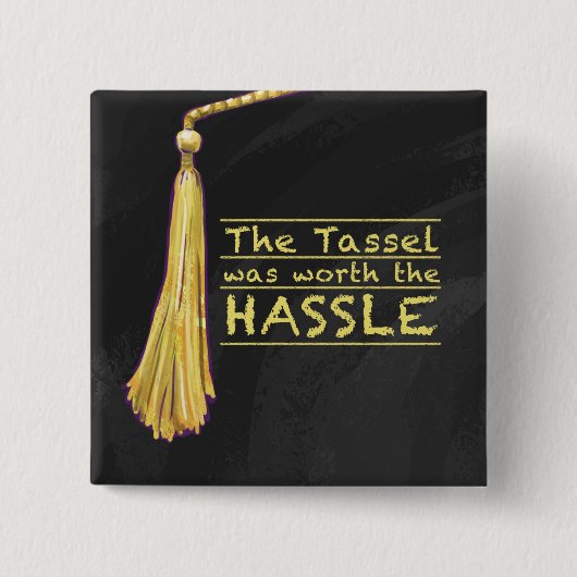 Badge Carré 5 Cm Tassel Hassle Gold (Devant)