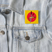 Badge Carré 5 Cm Tatouage samouraï d'épée (En situation)