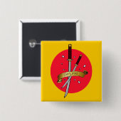 Badge Carré 5 Cm Tatouage samouraï d'épée (Devant & derrière)