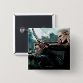 Badge Carré 5 Cm TAURIEL™ et LEGOLAS GREENLEAF™ (Devant & derrière)
