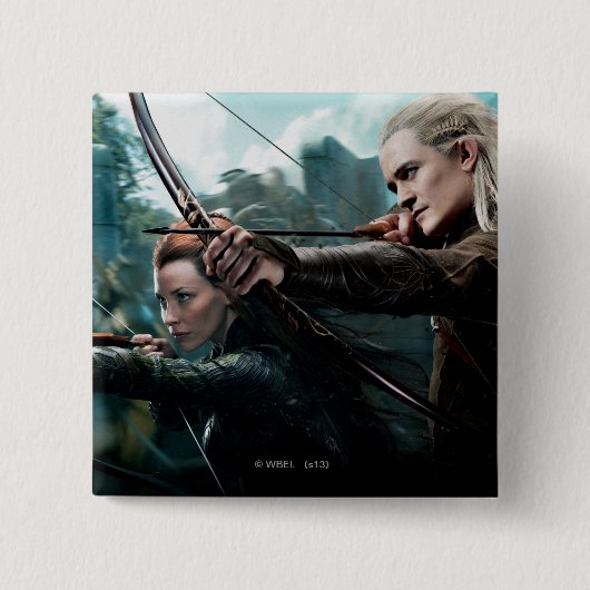 Badge Carré 5 Cm TAURIEL™ et LEGOLAS GREENLEAF™ (Devant)