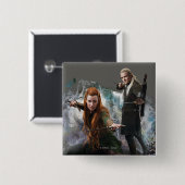 Badge Carré 5 Cm TAURIEL™ et LEGOLAS GREENLEAF™ Graphique (Devant & derrière)