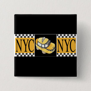 Badge Carré 5 Cm Taxi NYC