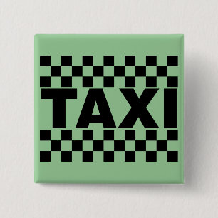 Badge Carré 5 Cm Taxi ~ Taxi Cab ~ Voiture À Louer